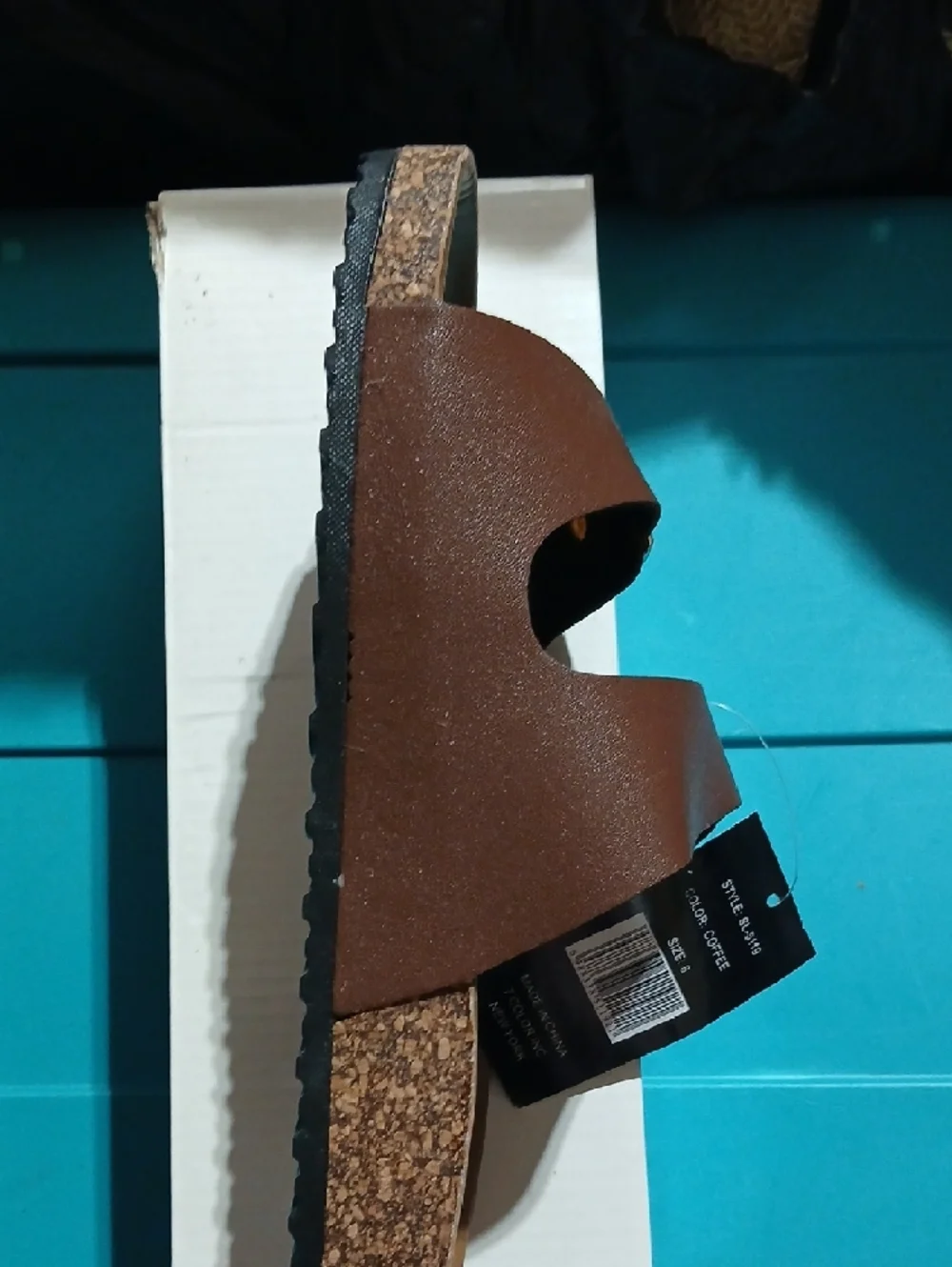 Brown Double Buckle Slide Sandal - Picture 4 of 8